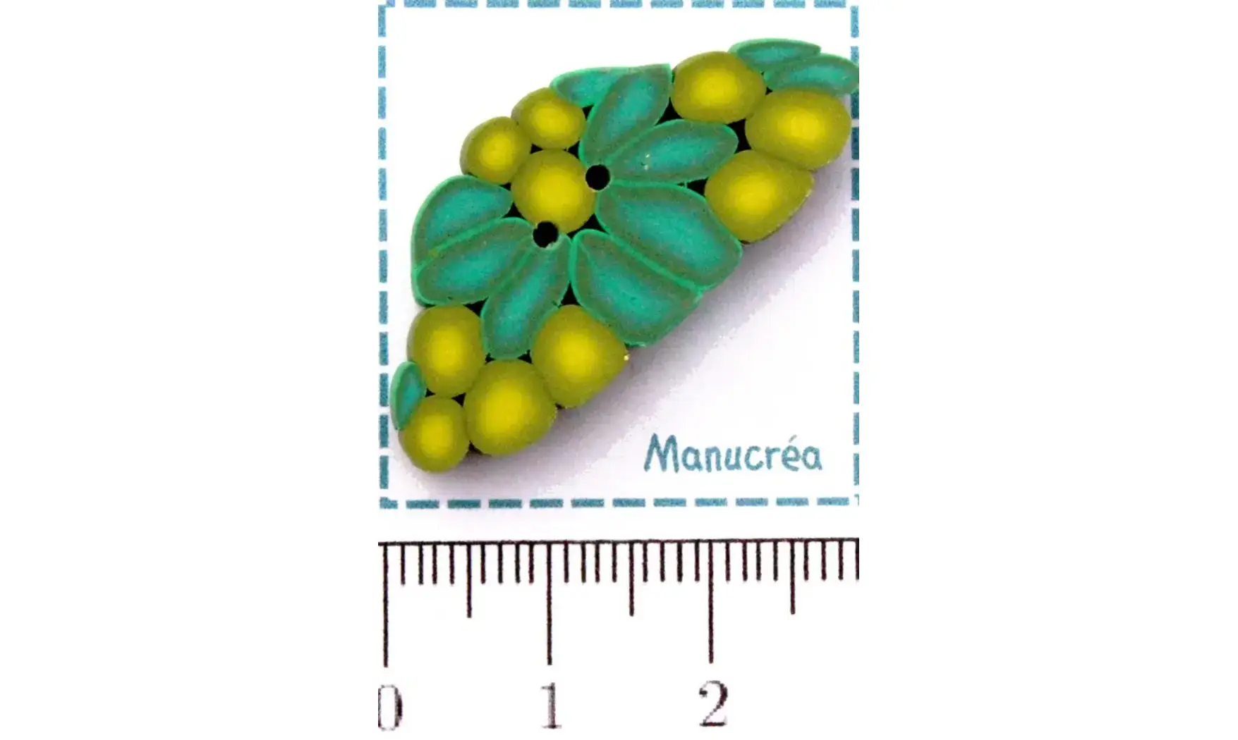 Handmade polymer clay button-Green olive