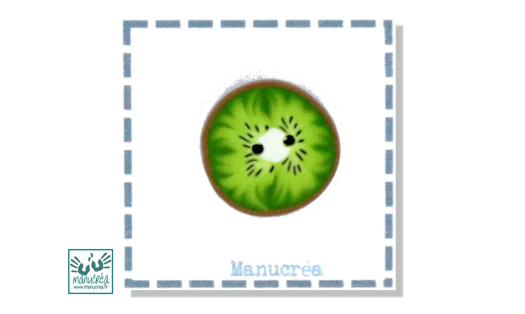 Handmade polymer clay Button : Kiwi N.1