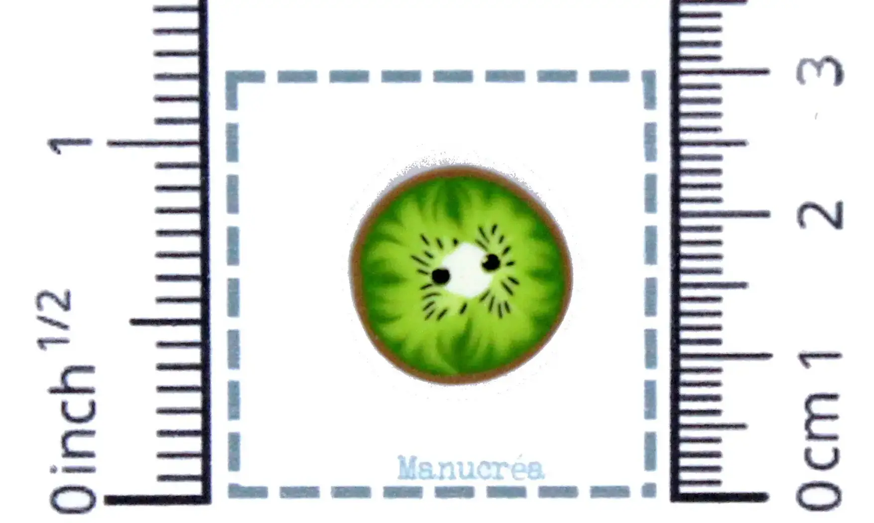 Handmade polymer clay Button : Kiwi N.1