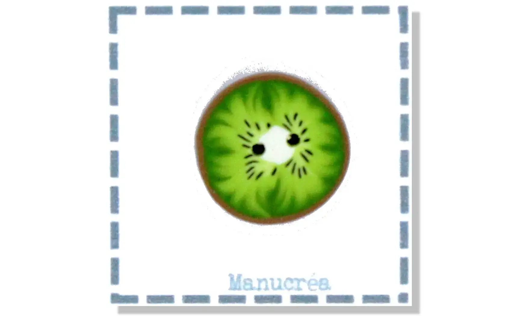 Handmade polymer clay Button : Kiwi N.1