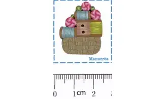 Polymer clay Button : Knitting Basket N.