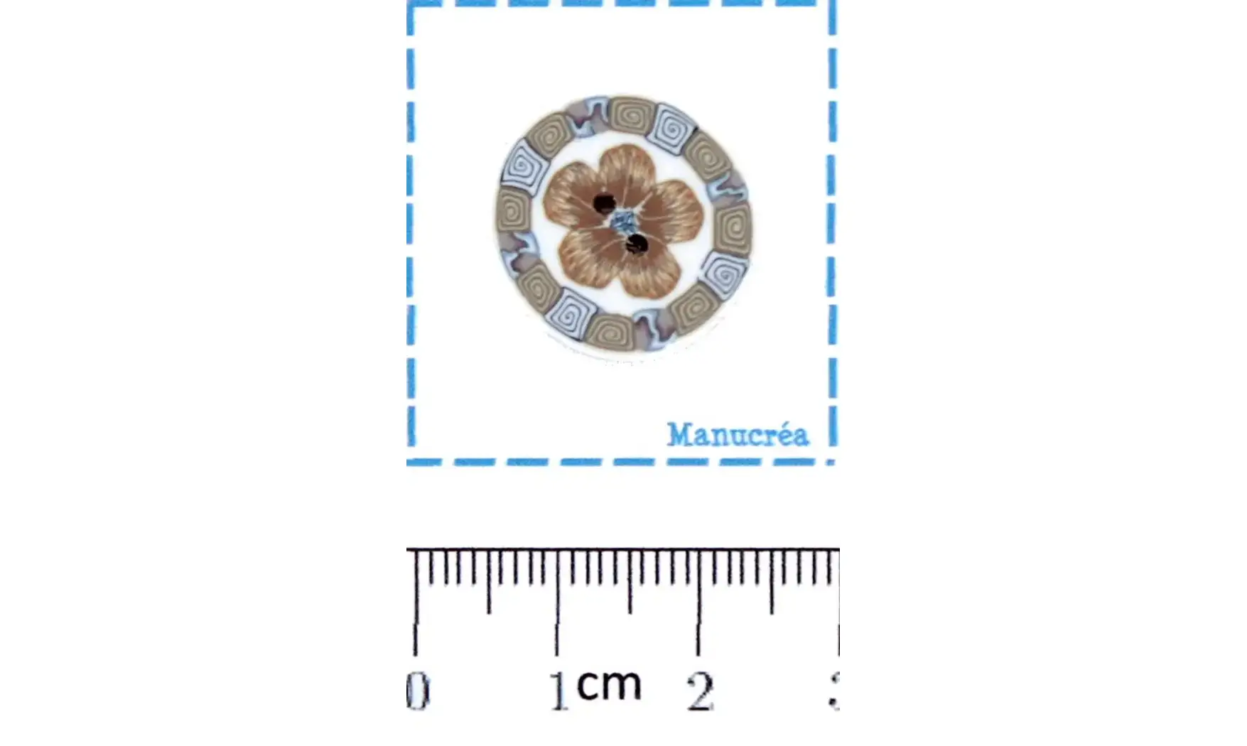 Handmade polymer clay button-Flower N.29