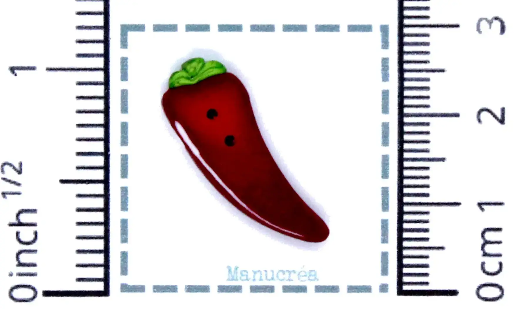 Polymer clay Button : Chili Pepper N.1
