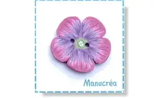 Fiore N.61-Bottone polimero-Fatto mano