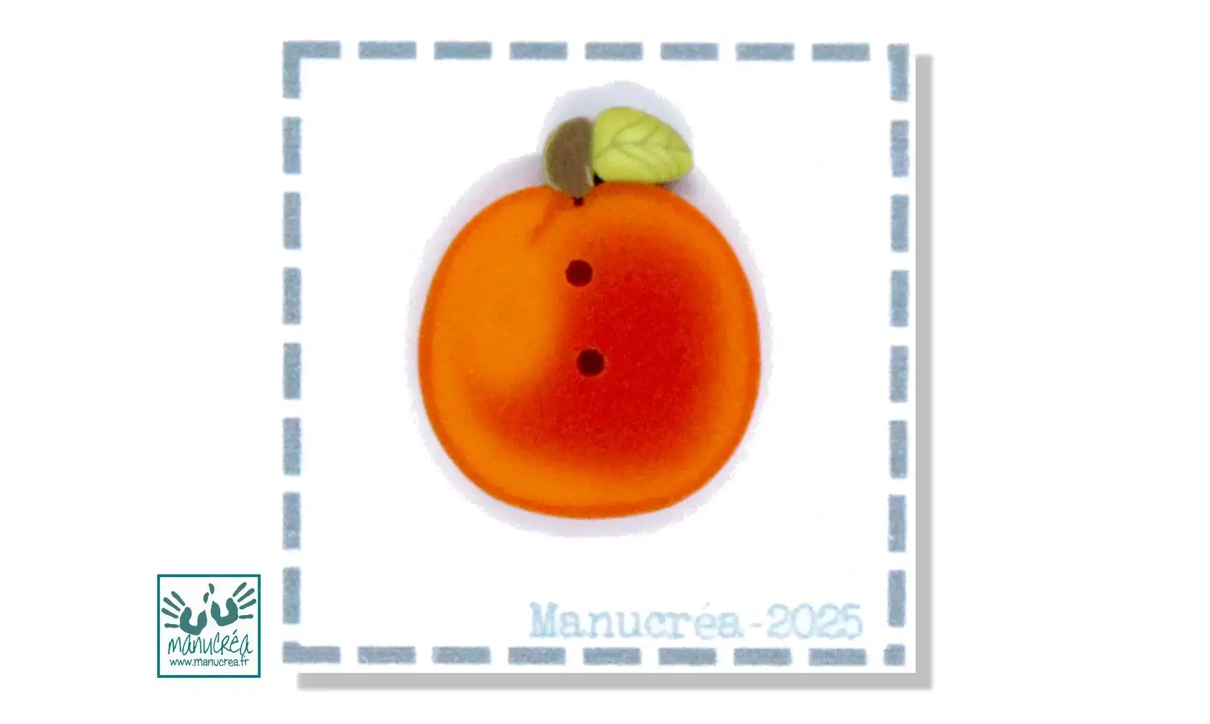 Abricot N.1-Bouton polymère-Fait main